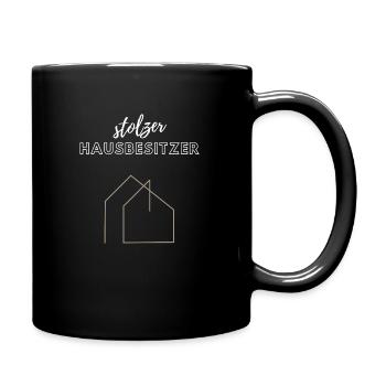 Stolzer Hausbesitzer - Tasse einfarbig - Schwarz - Rechts