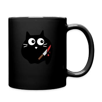 Drôle Noir Tueur Chat Couteau Sanglant Chat - Mug uni - noir - Droite