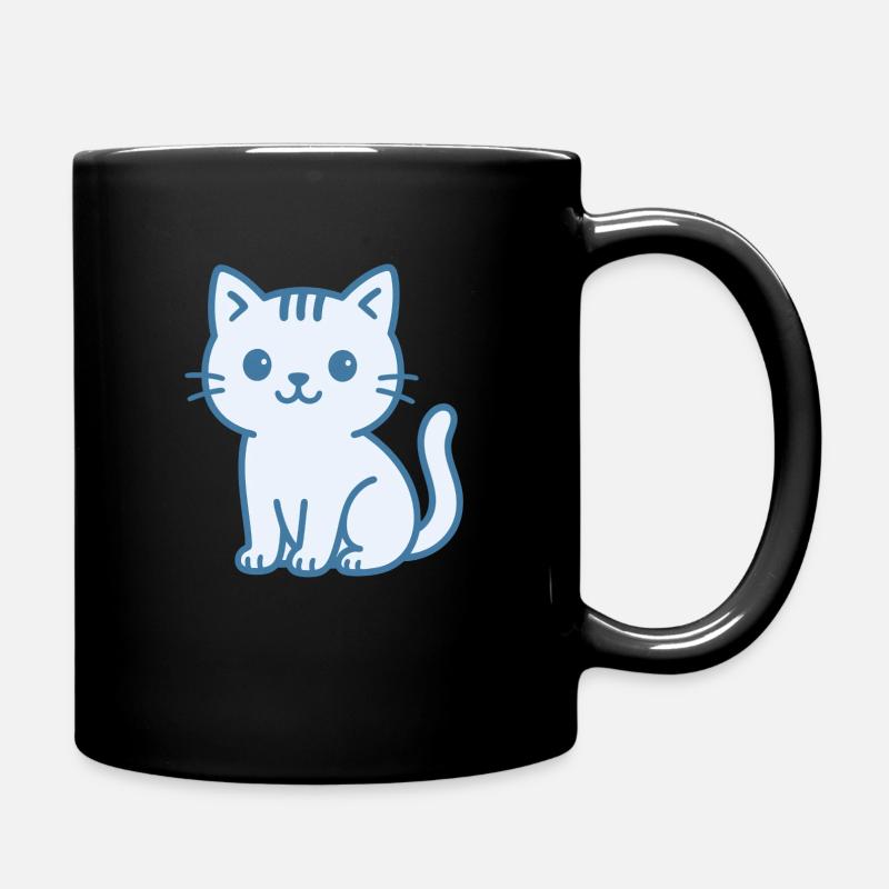Süße Katzenillustration Katzenliebe Katzenkunst - Tasse einfarbig - Schwarz