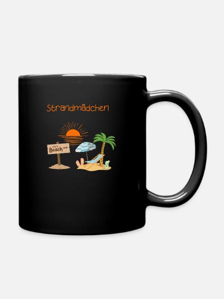 Strandmädl - Tasse einfarbig - Schwarz