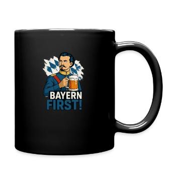 Bayern First – Bier & Heimat Stolz Design - Tasse einfarbig - Schwarz - Rechts