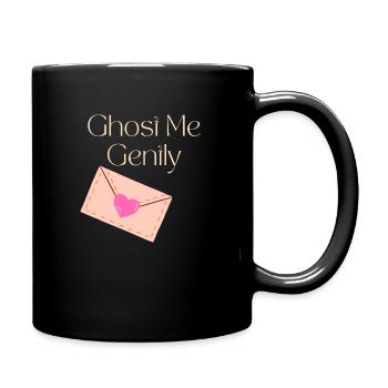 Ghost Me Gently – Soft Girl Heartbreak Aesthetic - Full Colour Mug - black - Right