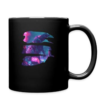 Neonzilla – Wenn Tokyo brennt - Tasse einfarbig - Schwarz - Rechts