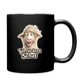 Motif de mouton fou - Mug uni - noir - Droite