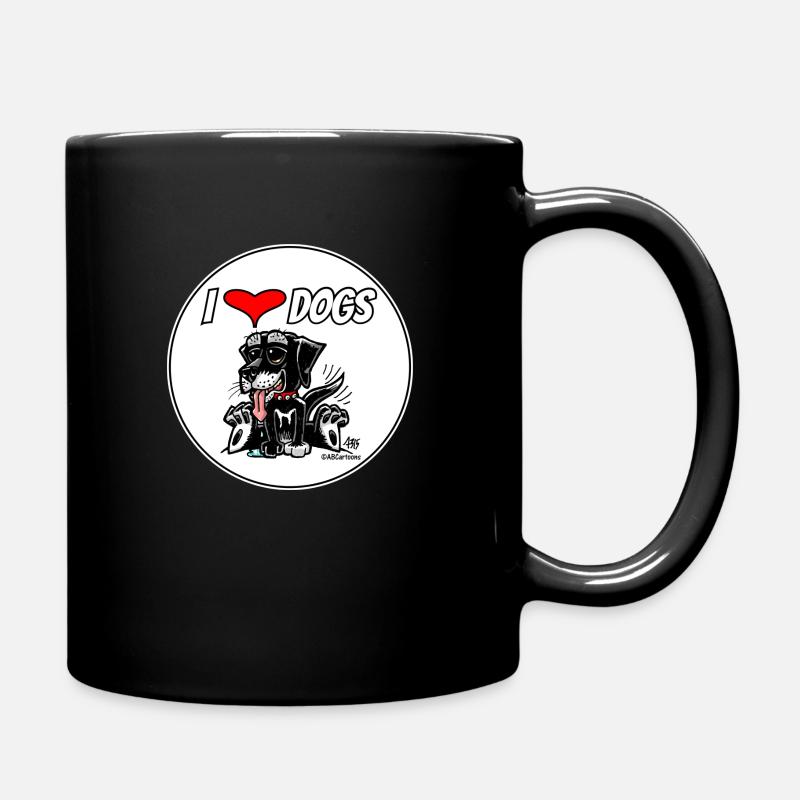 Ich liebe Hunde - Tasse einfarbig - Schwarz