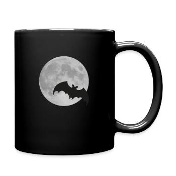 Mond Fledermaus Vollmond Halloween Nacht Flughund - Tasse einfarbig - Schwarz - Rechts