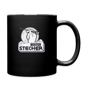 Bester Stecher Krankenpfleger - Tasse einfarbig - Schwarz - Rechts