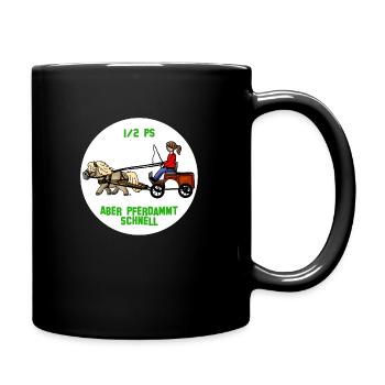 Pferdammt schnell - Tasse einfarbig - Schwarz - Rechts