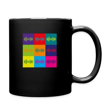 Musik Frequenz Farbfelder f. Festival u. Party - Tasse einfarbig - Schwarz - Rechts