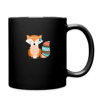 tribal Fuchs - Tasse einfarbig - Schwarz - Rechts