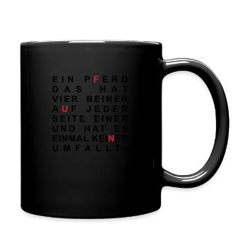 A horse that has four-legged friends - Full Colour Mug - black - Right