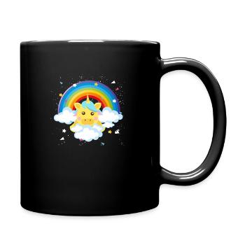 mignon poney licorne arc en ciel cadeau bébé enfant - Mug uni - noir - Droite