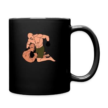Ground and Pound Motiv Comicstyle - Tasse einfarbig - Schwarz - Rechts