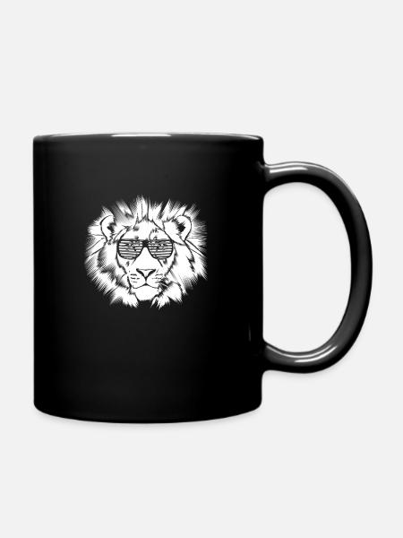Funky Lion Darks - Full Colour Mug - black