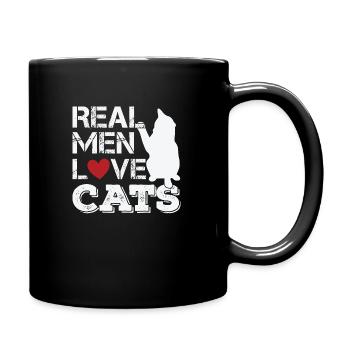 Lustige Katze - Tasse einfarbig - Schwarz - Rechts
