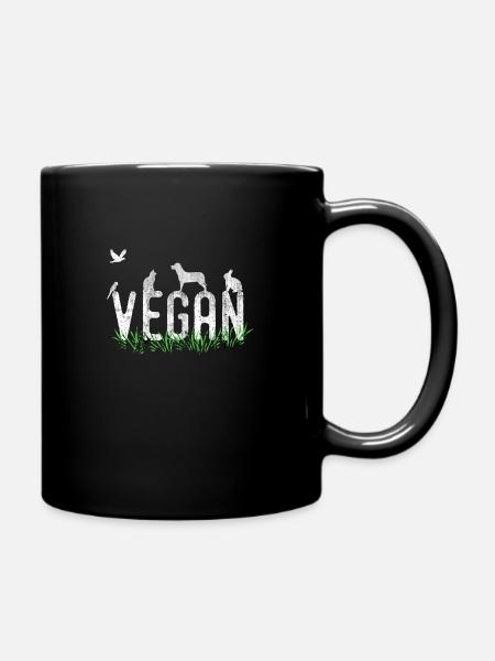 Vegan Veganismus Veganerin Veganer Geschenk Tiere - Tasse einfarbig - Schwarz