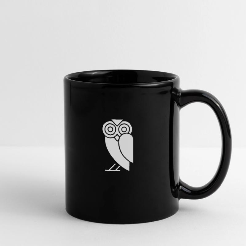 Comic Eule Tasse einfarbig