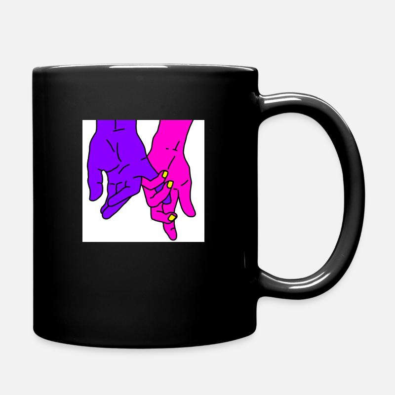 hands purple - Full Colour Mug - black