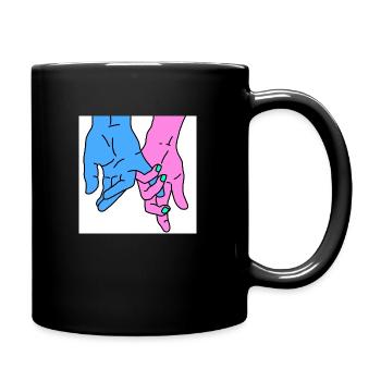 hands rosa - Tasse einfarbig - Schwarz - Rechts