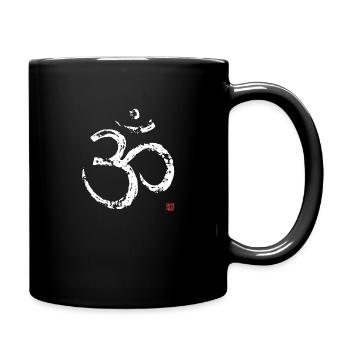 OM white, white - Full Colour Mug - black - Right
