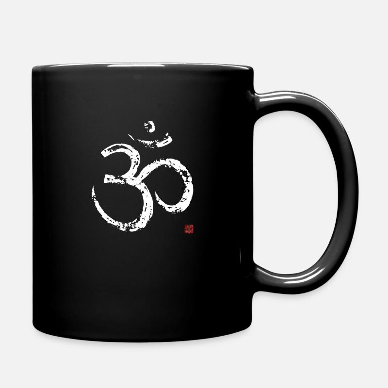 OM blanc, blanc - Mug uni - noir