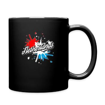 netherlands Holland Niederlande retro schrift flag - Tasse einfarbig - Schwarz - Rechts