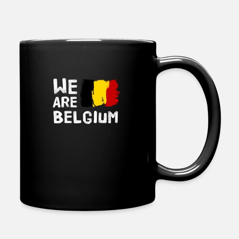 Belgium belgian flag cartoon slogan gift - Full Colour Mug - black