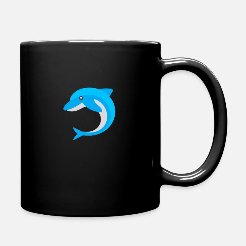 blue dolphin - Full Colour Mug - black