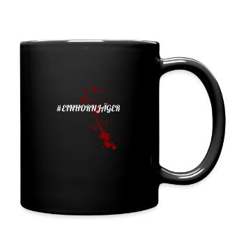 Unicorn haters hate hunters hunting blood spatter joke - Full Colour Mug - black - Right