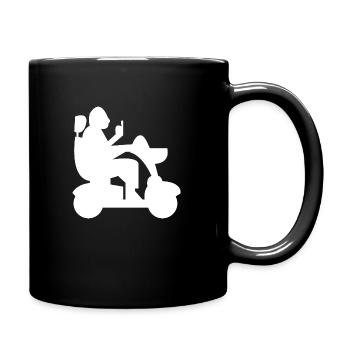 Elektrischer Rollstuhl Rollstuhlfahrer Behinderter - Tasse einfarbig - Schwarz - Rechts