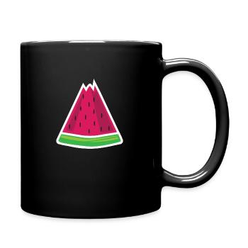 Wassermelone - Tasse einfarbig - Schwarz - Rechts