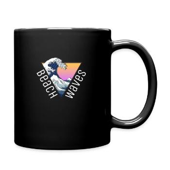 Wellen - Tasse einfarbig - Schwarz - Rechts