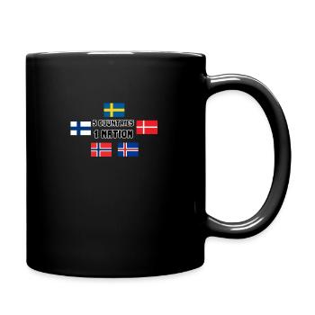 5 pays 1 nation Scandinavie drapeaux cadeau - Mug uni - noir - Droite