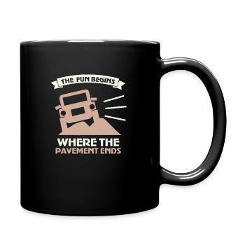 Lustiges Geländewagen Offroad Auto 4x4 Geschenk - Tasse einfarbig - Schwarz - Rechts