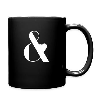 Und weiss Design Grafik Geschenk - Tasse einfarbig - Schwarz - Rechts