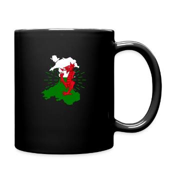 Wales Flag Celts Cardiff Nation Dragon - Full Colour Mug - black - Right