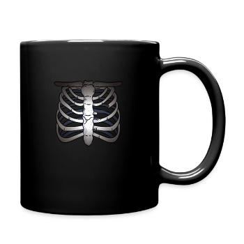 Skeleton Cartoon Comic Halloween scary creepy - Full Colour Mug - black - Right