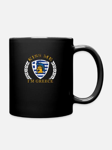Greece kiss - Full Colour Mug - black