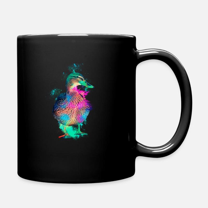 Ente Entenvogel farbenfroh - Tasse einfarbig - Schwarz