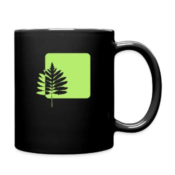 nature logo leaf tree forest - Full Colour Mug - black - Right