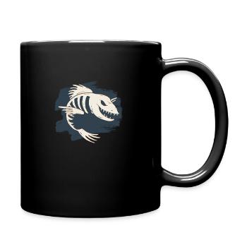 Poisson squelette monstre halloween horreur effrayant - Mug uni - noir - Droite