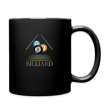 Billiards Billiard Ball Snooker Cue billiard 8-ball - Full Colour Mug - black - Right