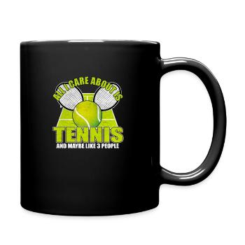 Tennisplatz Tennisball Tennisschläger - Tasse einfarbig - Schwarz - Rechts