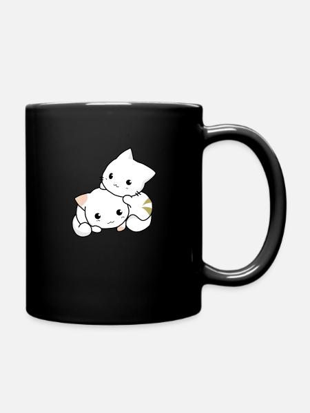 two cute little baby cats - Full Colour Mug - black