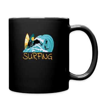 Surfer, surf, surf, surf, surfergirl, sports nautiques - Mug uni - noir - Droite