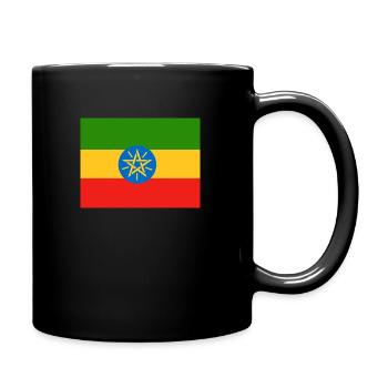 Flagge von Äthiopien (et) - Tasse einfarbig - Schwarz - Rechts