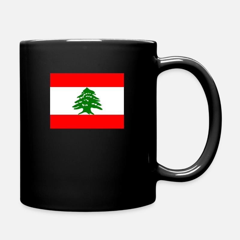 Flagge von Libanon (lb) - Tasse einfarbig - Schwarz