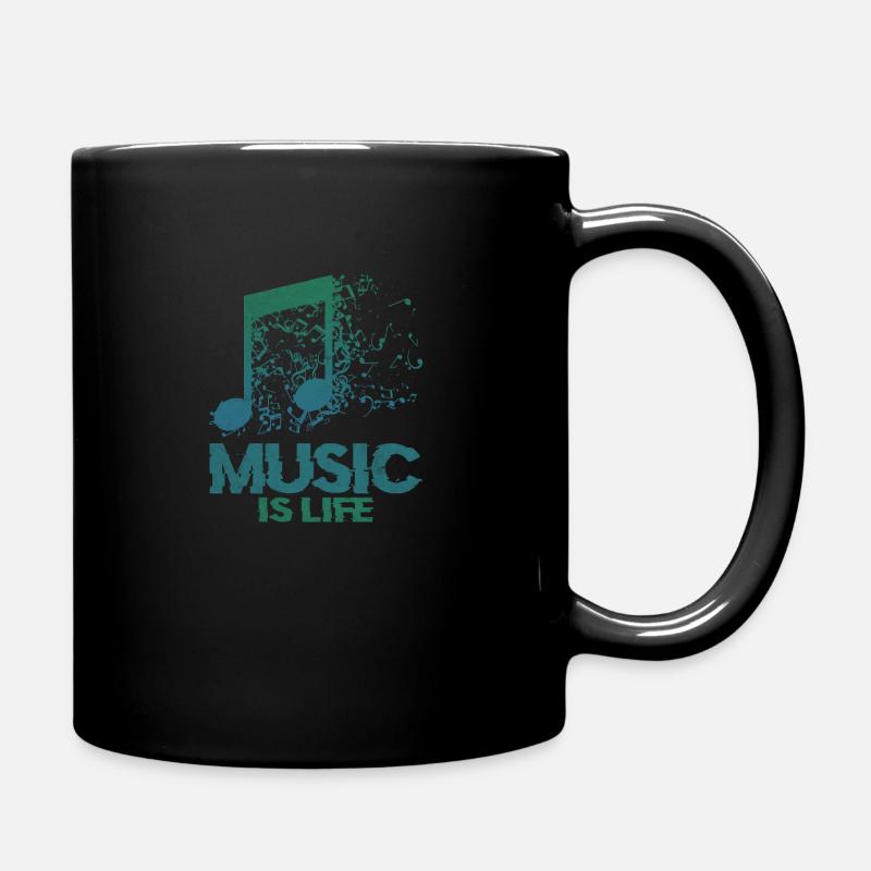 Music is life - Tasse einfarbig - Schwarz