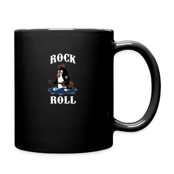 RocknRoll Rocker Tattoo Pinguin Musik Musiker - Tasse einfarbig - Schwarz - Rechts