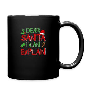 Christmas Santa Claus Christmas Present Xmas - Full Colour Mug - black - Right
